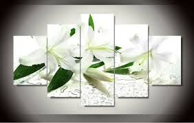 Buy decorative wall stickers and murals from popular brands such as disney, winnie the pooh, frozen, cars, spiderman, disney princesses, roommates and several other brands. White Lily Flower Wall Art Picture For Home Decoration Living Room Canvas Prints Modern Lilium Painting Unframed 5 Pieces Art Pictures Wall Art Picturepicture For Home Aliexpress