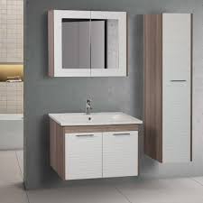 Doğa banyo dolabı + ayna + seramik lavabo (115lik). Bafa Banyo Dolabi Takimi 65 Cm Lik