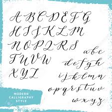 Estilo De La Caligrafia Moderna Alfabeto De La Escritura Letras Mayusculas Y Minusculas Ilustraciones Svg Vectoriales Clip Art Vectorizado Libre De Derechos Image 53972397