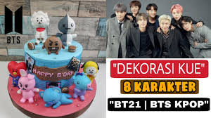 10 potret keseruan pesta ultah bertema army tersebut. Dekorasi Kue Ulang Tahun Bt21 Bts K Pop Cake Decorating Bts Youtube
