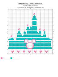 Model stitched over 2 threads on 46 ct. Magical Disney Castle Cross Stitch Cross Stitch Cross Stitch Charts Disney Cross Stitch