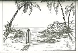 Beach And Surfboard Coloring Page Beach Sketches Surfboard Coloring Pages Easy step by step drawing tutorials and instructions for beginner and intermediate artists looking to improve their overall drawing skills.