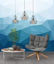 Abstract Blue Soft Geometric Modern Wallpaper Self Adhesive Peel And Stick Wall Murals Wall Decoration Minimalistic Scandinavian Removable Geometric Wall Paint Bedroom Wall Designs Room Wall Painting