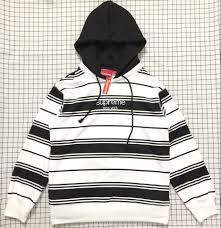 Black And White Vertical Striped Hoodie Supreme White Black Striped Hooded Crewneck Sweatshirt Supremesweatshirts Supremeoutfits Supremehoodie Whi Supreme Hoodie Crew Neck Sweatshirt Black Stripes