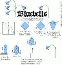 Bluebells Squash Base Instead Of Openning It For Lily Style Origami Diagrams Origami Flowers Geometric Origami