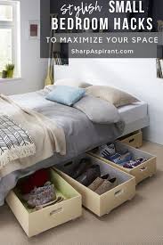 If You Re Looking For Small Bedroom Organization Ideas You Re Going To Love These 28 Smart And St Small Bedroom Organization Small Bedroom Hacks Small Bedroom