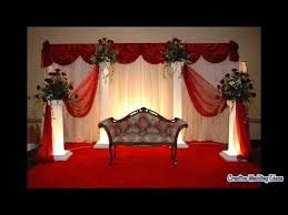 Simple Stage Decoration At Home Youtube Wedding Backdrop Decorations Simple Stage Decorations Red Wedding Decorations