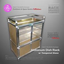 You can even place one inside a spacious cabinet for storing dinnerware collections. Gwen S Furniture Space Savers Aluminum Dish Rack With Tempered Glass 3 Layers Lazada Ph