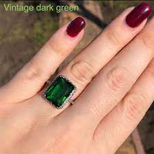 Green Cz Ring 7 Stone Ring Design Red Stone Ring Green Stone Rings