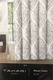 Tahari Fabric Shower Curtain Beige And Gray Paisley Medallions Salma Curtains Shower Curtain Vintage Bathroom