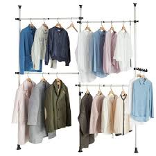 Kleiderstander Kls03 Garderobenstander Mit 4 Kleiderstangen Verstellbares Regalsystem Kleideraufbewahrungssystem Teleskop Garderobe Kleiderregal