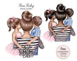 Mothers Day Clipart Mother Daughter Clipart Children Etsy In 2020 Mom Clipart Tattoo For Son Mom Tattoo Designs