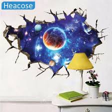 new 3d outer space planet wall stickers for kids room beautiful galaxy stickers muraux decor li adesivos decorativos de parede adesivo de parede arte em mural