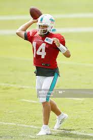 Ryan Fitzpatrick Of The Miami Dolphins Throws A Pass During Training Miami Dolphins Dolphins Miami