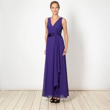 Purple Satin Twist Front Maxi Dress Dresscab