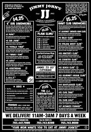Jimmy Johns Jimmy John Menu Jimmy Johns Outrageous Ideas