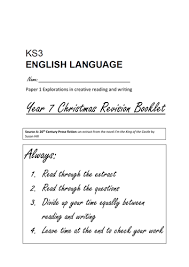 year 7 aqa practice english language exam paper 1 reading and writing teaching resources