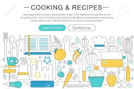 3 la cocina alemana moderna. Vector Elegante Delgada Linea Plana Cocina Moderna Y Concepto De Recetas De Cocina Diseno De Elementos De Banner De Pagina Web Presentacion Folleto Y Poster Ilustraciones Vectoriales Clip Art Vectorizado Libre De
