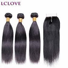Xbl hair supplies top premium virgin brazilian hair, peruvian hair, indian hair, lace closure, lace frontal and lace wig. Lclove Straight Hair Bundles With Closure 3 Bundle Brazilian Hair Weave Human Hair Bundles With Closure Remy Hair Extensions Price From Jumia In Nigeria Yaoota