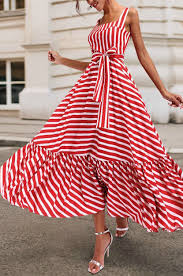 Candy Cane Red And White Stripe Maxi Dress Red Striped Dress Striped Maxi Dresses Striped Dress Summer