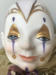 Vintage 1984 Faith Wick Porcelain Clown Doll "Filippo" with COA & Tag