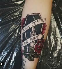 Pin By Sami Erdel On Tattoo Ideas Spooky Tattoos Tattoos Coffin Tattoo