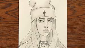 All orders are custom made and most ship worldwide within 24 hours. How To Draw Billie Eilish Easy Billie Eilish Drawing Youtube