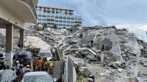 A partially collapsed building is seen early thursday, june 24, 2021, in the surfside area of miami, fla. 5iqa9wfiugvcvm