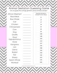 These include games of prediction, well wishes, interactive games, icebreakers, trivia, and more. How To Play Animal Gestation Baby Shower Guessing Game Versoma