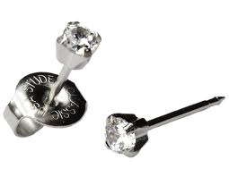 Buy Long Post Ear Piercing Studs Earrings Silver Mini 3mm Clear Cz System 75 Hypoallergenic Stud Hypoallergenic Surgical Steel Baby Earrings For Women Online In Taiwan B015ryig86