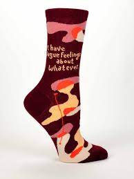 I Have Vague Feelings About Nothing Socks Blue Q Socks Women Crew Socks Blue Q