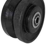 V-Groove Glass Filled Nylon Wheel, Black 4"x 2"