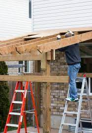 Awning right now, heres a cheap way to block some sun, because the a/c unit has a. Hdblogsquad How To Build A Covered Patio Brittany Stager