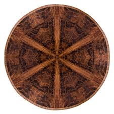 Circular extending dining tables ukfcu routing. Walnut Curl Expanding Circular Dining Table Johnson Furniture