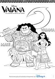 Dessin A Colorier Vaiana La Legende Du Bout Du Monde Maui Et Vaiana