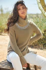 Embellished Turtleneck Sweater Boston Proper