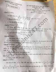 Cổng thông tin tuyển sinh đại học, cao đẳng lớn nhất việt nam. Ä'ap An Ä'á» Thi Mon Toan Vao Lá»›p 10 Tá»‰nh Thanh Hoa 2021