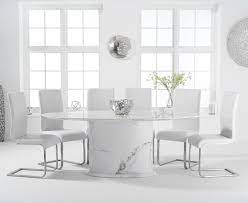 Marble dining table and 6 chairs uk. Colby 200cm Oval White Marble Dining Table With Malaga Chairs Black 6 Chairs 1 599 00 Save Up To 33 Off