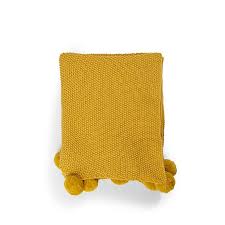 Next day delivery and free returns available. Yellow Knitted Pom Pom Throw Home George At Asda
