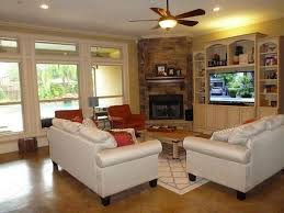 Illustration 2b has a sofa floating in the center of the room facing the fireplace. Image Result For Arrange Furniture Around A Corner Fireplace Corner Fireplace Living Room Living Room Arrangements Furniture Placement Living Room