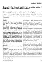 Considering humidity, temperatures feel hot all year with a chance of rain throughout most of the year. Pdf Evaluation Of A Bilingual Questionnaire Based Assessment Of Hearing In Children With Speech Delay