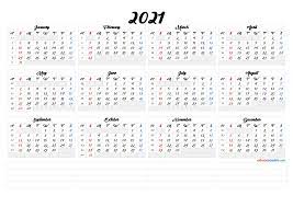 2021 year calendars with 12 months printed on one page. Free Printable 2021 Calendar By Year Calendarex Com