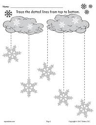 Printable Winter Snowflakes Line Tracing Worksheets Line Tracing Worksheets Christmas Worksheets Tracing Worksheets