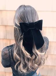 Mystical black metal crush hair bow headband for kids children 's hair accessories cute girls glitter hair clip hair barrette. This Is The Silhouette Of The Season Why Not Add A Sweet On Trend Detail To Your Low Pony Or Half Up Style Weve Seen Velvet Hair Hair Accessories Hair Bows
