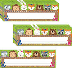 Das bulgarische alphabet besteht aus 30 kyrillischen schriftzeichen und gehört innerhalb der indogermanischen sprachfamilie zur östlichsten gruppe der südslawischen sprachen. Buy 40 Pieces Woodland Friends Name Plate Traditional Manuscript Flat Leftright Alphabet Name Tags With Glue Point Dots For School Classroom Student Desks Woodland Creatures Decoration 11 5 X 4 Inch Online In