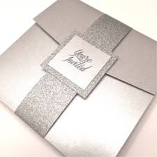 Silver Wedding Invitation Silver And Bling Pocketfold Invitation Silver Silver Wedding Invitations Silver Glitter Wedding Invitations Silver Glitter Wedding