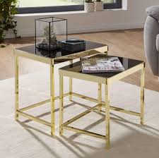 Ein couchtisch muss natürlich nicht. Wohnling Satztisch Viola Schwarz Gold Kaufland De