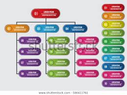 Color Rounded Rectangle Organization Chart Infographics