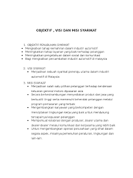 Ada banyak contoh visi dan misi yang bisa kita temukan dalam organisasi masyarakat. Objektif Visi N Misi Docx