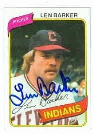Len Barker autographed baseball card (Cleveland Indians) 1980 Topps #227